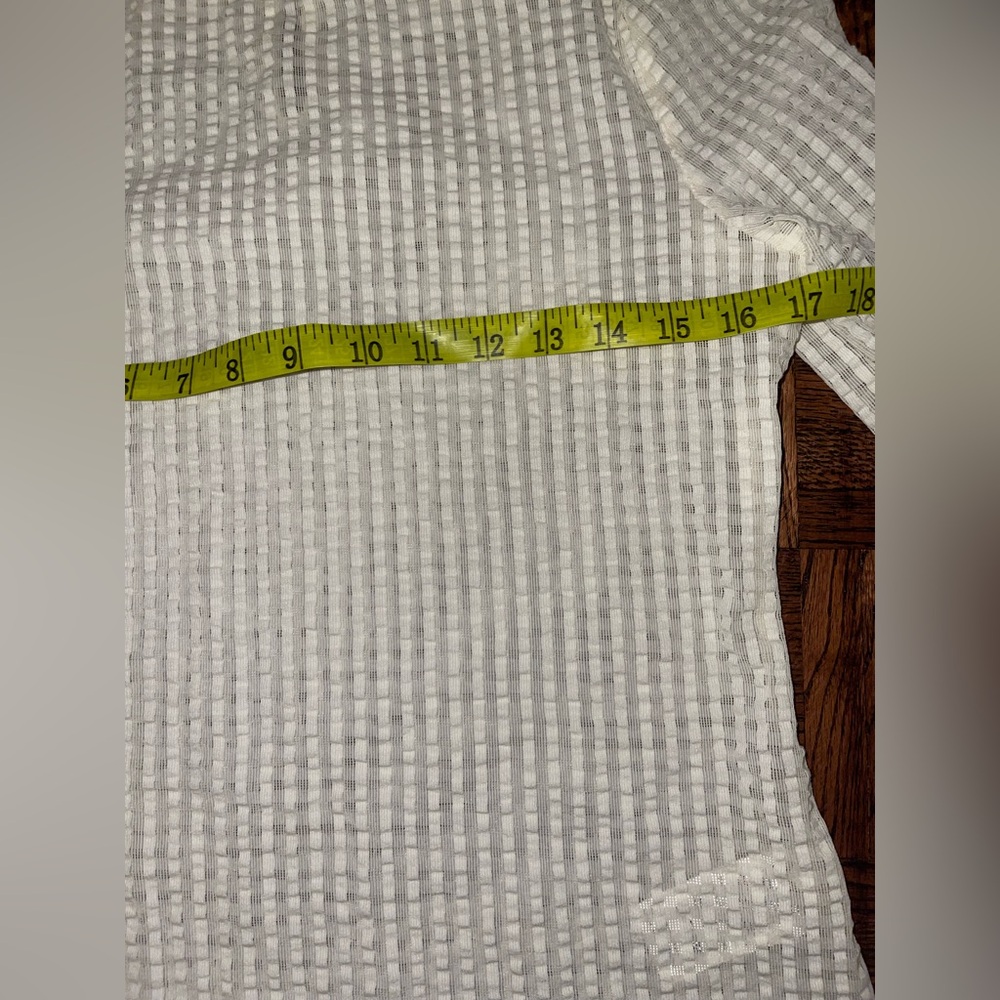 Anthropologie Maeve Sheer Neutral beige Mesh Mock-Neck Top Medium - Picture 6 of 10